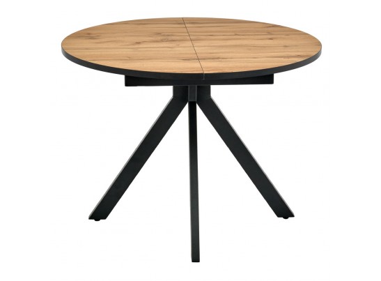 Стол Rudolf круглый раскладной 100-130x100x75см, Дуб Вотан, чёрный в Набережных Челнах