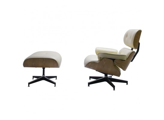 Кресло EAMES LOUNGE CHAIR и оттоманка EAMES LOUNGE CHAIR бежевые в Набережных Челнах