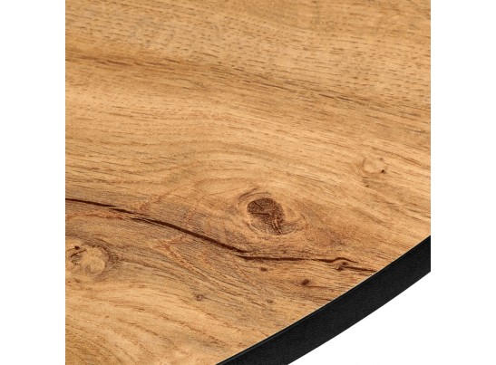 Стол Rudolf круглый раскладной 100-130x100x75см, Дуб Вотан, чёрный в Набережных Челнах