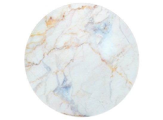 Набор кофейных столиков Tango бежевый мрамор с белыми ножками, 2шт в Набережных Челнах