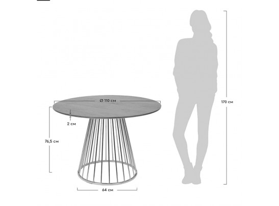 Стол Liverpool 110см орех, хромированные ножки в Набережных Челнах