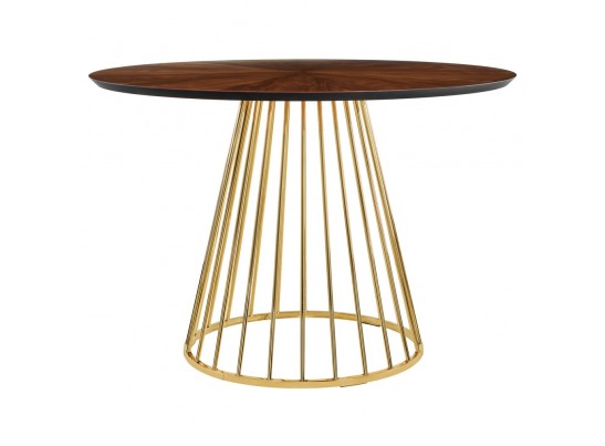 Стол Liverpool диам.110см, шпон орех лучевой набор, с золотистыми ножками в Набережных Челнах