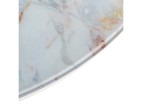 Набор кофейных столиков Tango бежевый мрамор с белыми ножками, 2шт в Набережных Челнах