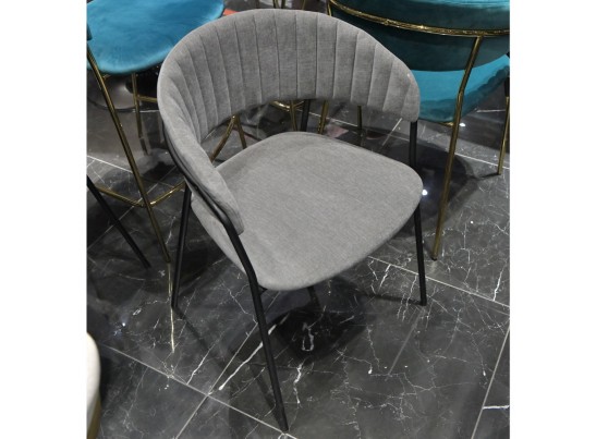 Комплект из 2-х стульев Turin серый вельвет с чёрными ножками в Набережных Челнах