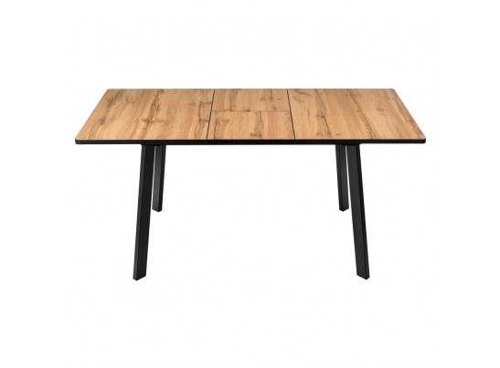 Стол Dublin раскладной 120-160х80х75 Дуб Вотан с чёрными ножками в Набережных Челнах