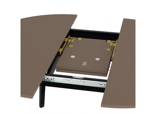 Стол Marcel круглый раскладной 110-140x110x76см, Кофе, чёрный в Набережных Челнах