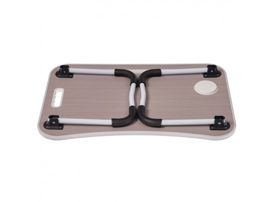 Стол складной с подстаканником «ЛАЙТ», 59,5x39,5x26,4см, мдф, металл, св. дерево, белый в Набережных Челнах