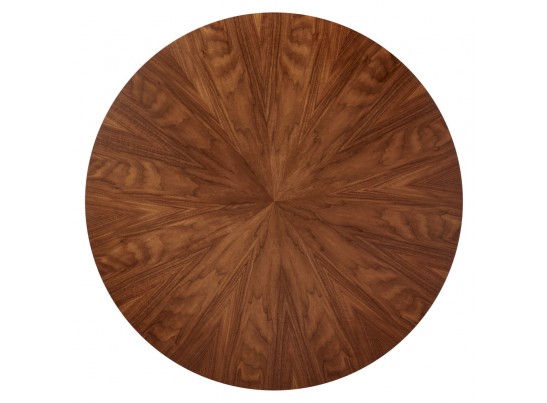Стол Liverpool диам.110см, шпон орех лучевой набор, с золотистыми ножками в Набережных Челнах