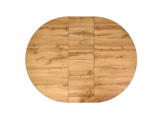 Стол Rudolf круглый раскладной 100-130x100x75см, Дуб Вотан, чёрный в Набережных Челнах