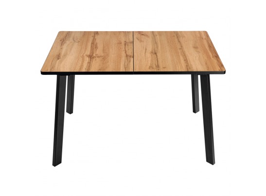 Стол Dublin раскладной 120-160х80х75 Дуб Вотан с чёрными ножками в Набережных Челнах