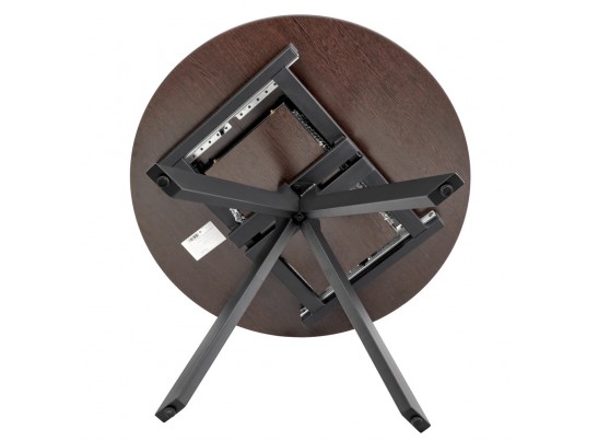 Стол Rudolf круглый раскладной 100-130x100x75см, Дуб Вотан, чёрный в Набережных Челнах