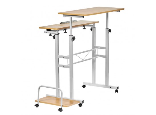 Стол многофункциональный Shuttle 80х58х80-130см, светлое дерево, белый в Набережных Челнах