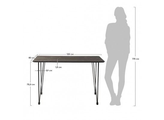 Стол Solution серый мрамор, 120x80см в Набережных Челнах
