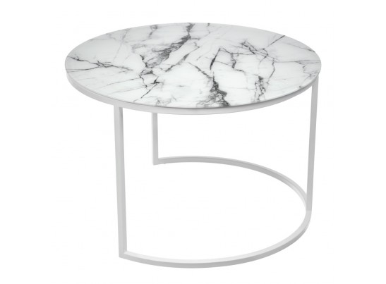 Набор кофейных столиков Tango белый мрамор с белыми ножками в Набережных Челнах
