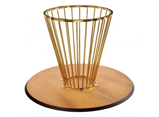 Стол Liverpool диам.110см, шпон орех лучевой набор, с золотистыми ножками в Набережных Челнах