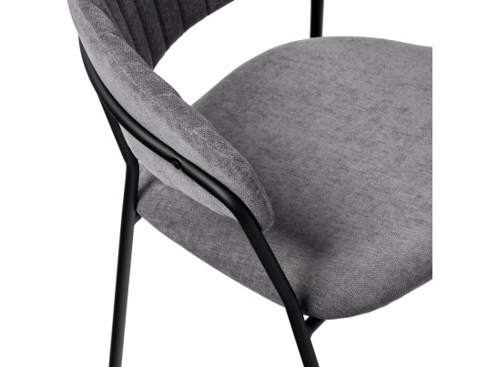 Комплект из 2-х стульев Turin серый вельвет с чёрными ножками в Набережных Челнах