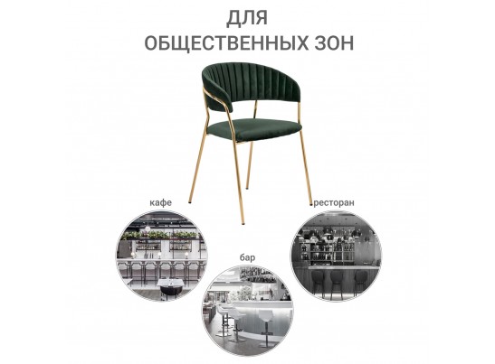Комплект из 2-х стульев Turin зеленый с золотыми ножками в Набережных Челнах