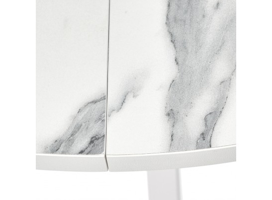 Стол Rudolf круглый раскладной 90-120x90x75см, белый мрамор, белый в Набережных Челнах