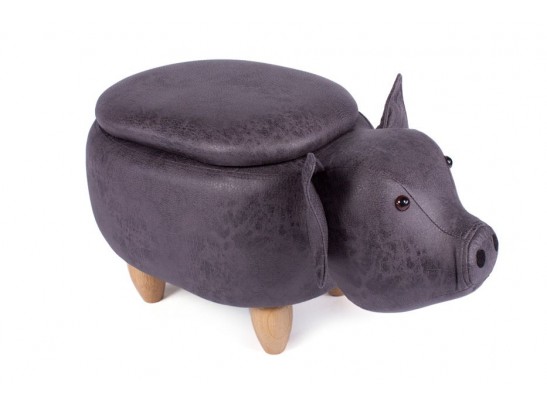 Пуф Поросенок с отсеком для хранения серовато-пурпурно-синий в Набережных Челнах