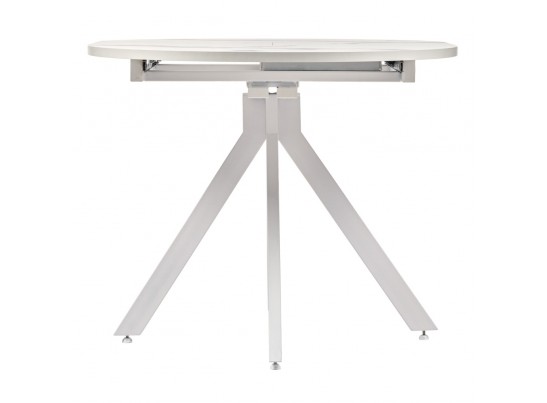 Стол Rudolf круглый раскладной 90-120x90x75см, белый мрамор, белый в Набережных Челнах