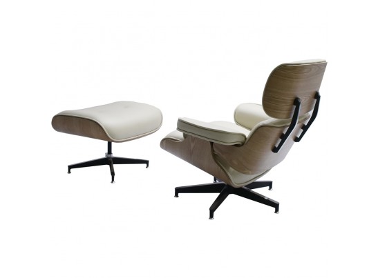 Кресло EAMES LOUNGE CHAIR и оттоманка EAMES LOUNGE CHAIR бежевые в Набережных Челнах
