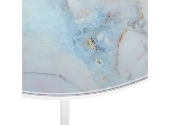 Набор кофейных столиков Tango бежевый мрамор с белыми ножками, 2шт в Набережных Челнах