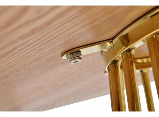 Стол Liverpool 100см, орех с золотистыми ножками в Набережных Челнах