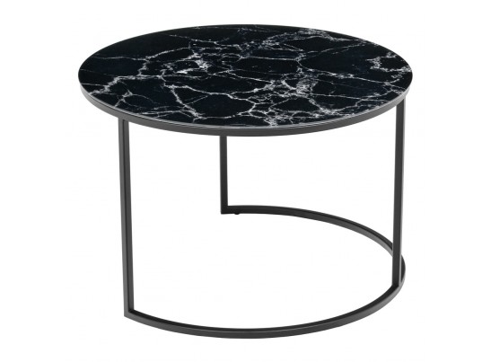 Набор кофейных столиков Tango чёрный мрамор с чёрными ножками, 2шт в Набережных Челнах