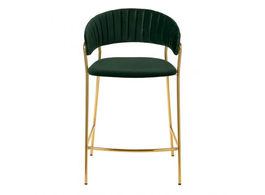 Комплект из 2-х стульев полубарных Turin зеленый с золотыми ножками в Набережных Челнах