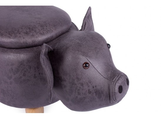 Пуф Поросенок с отсеком для хранения серовато-пурпурно-синий в Набережных Челнах