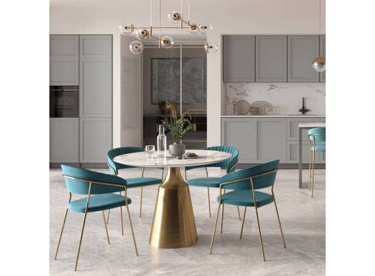 Стул полубарный Turin чёрный с золотыми ножками в Набережных Челнах