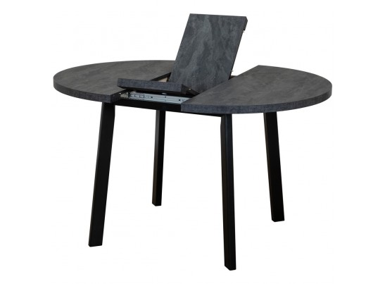 Стол Next круглый раскладной 100-130x100x76,5см, Угольный камень, чёрный в Набережных Челнах