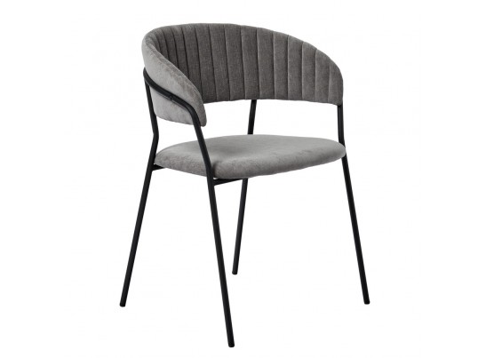 Комплект из 2-х стульев Turin серый вельвет с чёрными ножками в Набережных Челнах