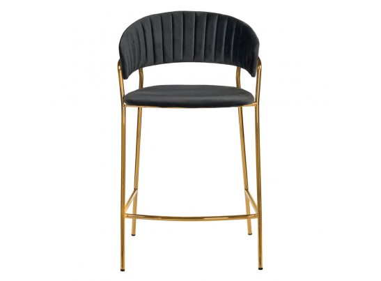 Стул полубарный Turin чёрный с золотыми ножками в Набережных Челнах