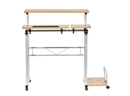 Стол многофункциональный Shuttle 80х58х80-130см, светлое дерево, белый в Набережных Челнах