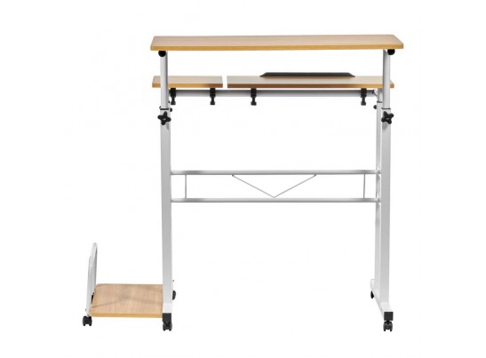 Стол многофункциональный Shuttle 80х58х80-130см, светлое дерево, белый в Набережных Челнах