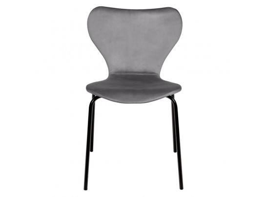Стул Seven Style тёмно-серый велюр с чёрными ножками в Набережных Челнах
