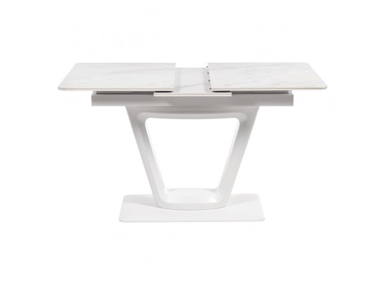 Стол Flame раскладной 116-155x80x76см, керамогранит белый мрамор, белый в Набережных Челнах