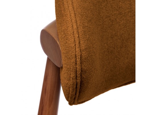 Стул полубарный Lucas 3 терракотовый букле с ножками цвета орех в Набережных Челнах