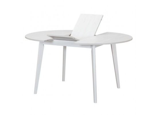 Стол Oslo круглый раскладной 110-140x110x76см, Сосна Рандерс структурное, белый в Набережных Челнах