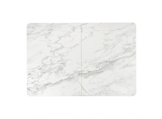 Стол Flame раскладной 116-155x80x76см, керамогранит белый мрамор, белый в Набережных Челнах