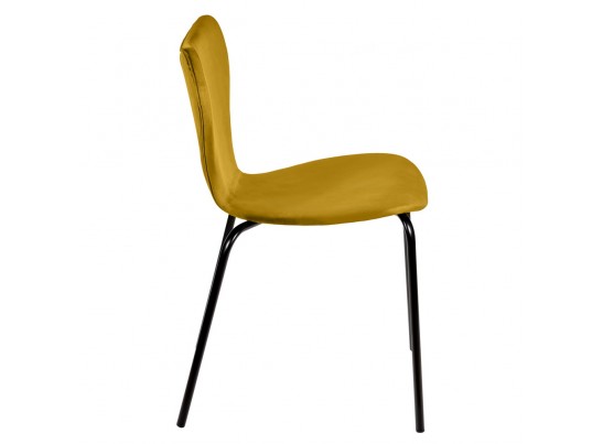 Стул Seven Style горчичный велюр с чёрными ножками в Набережных Челнах