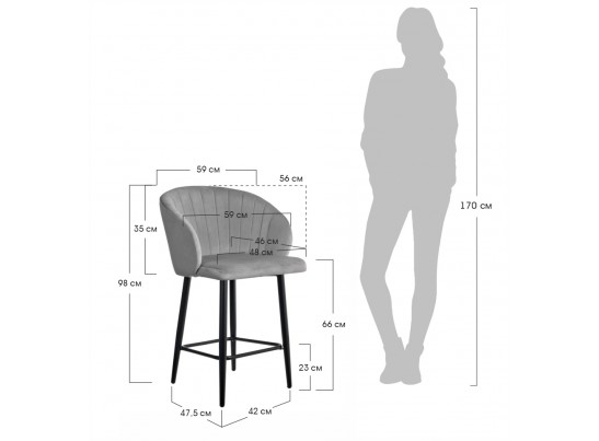 Стул полубарный Paola, материал и цвет под заказ в Набережных Челнах