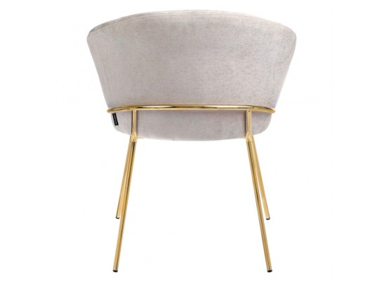 Стул-полукресло Martin миндальный шенилл с золотыми ножками в Набережных Челнах