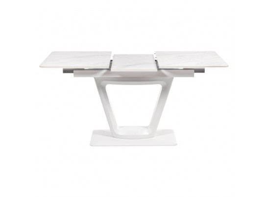 Стол Flame раскладной 116-155x80x76см, керамогранит белый мрамор, белый в Набережных Челнах