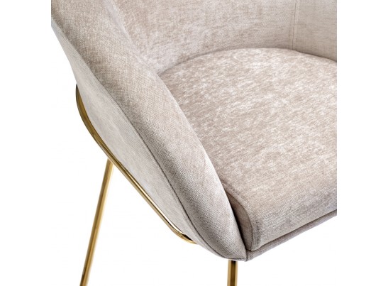 Стул-полукресло Martin миндальный шенилл с золотыми ножками в Набережных Челнах