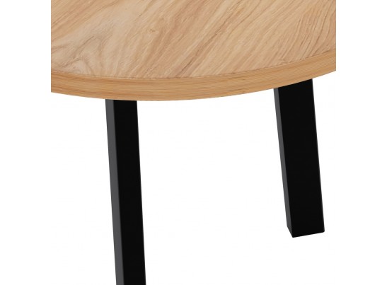 Стол Next круглый раскладной 90-120x90x76,5см, Дуб Навара, чёрный в Набережных Челнах