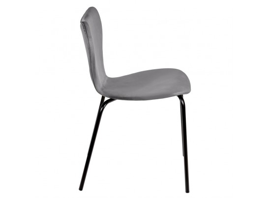 Стул Seven Style тёмно-серый велюр с чёрными ножками в Набережных Челнах