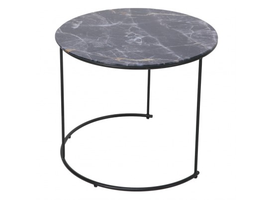Набор кофейных столиков Tango чёрный мрамор с чёрными ножками, 2шт в Набережных Челнах