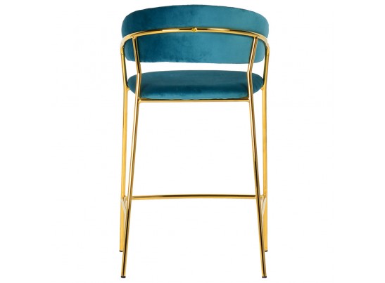 Комплект из 2-х стульев полубарных Turin бирюзовый с золотыми ножками в Набережных Челнах